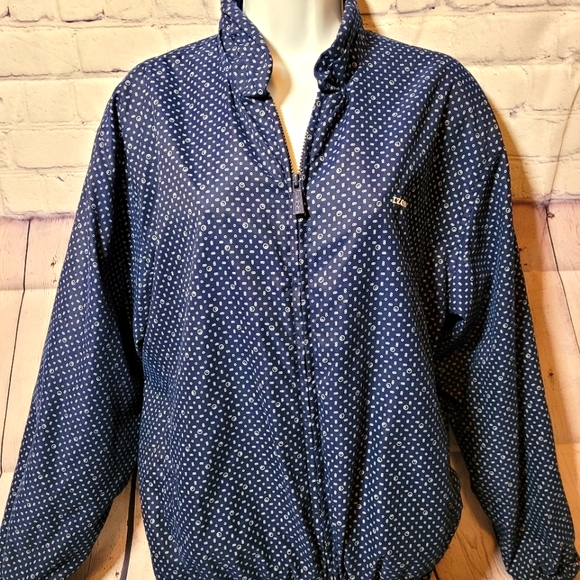 Women's Vintage Navy White IZOD zipper Jacket Size XL - Picture 1 of 6
